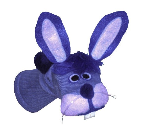 SALE Purple Bunny Rabbit Sock Puppet