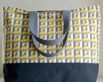 Boxed In XL Extra Large Beach Bag / BIG Tote Bag - Ready to Ship