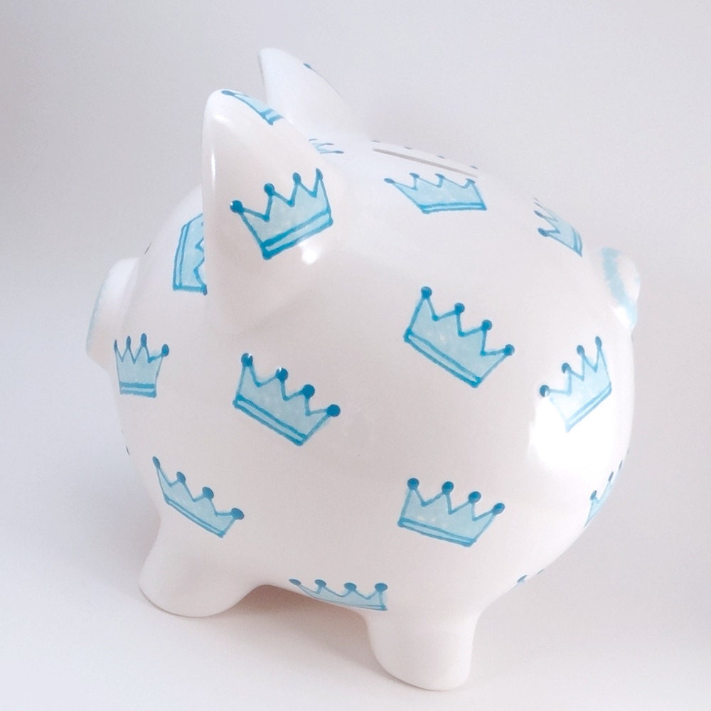 Crown Prince Piggy Bank Personalized Piggy Bank Prince
