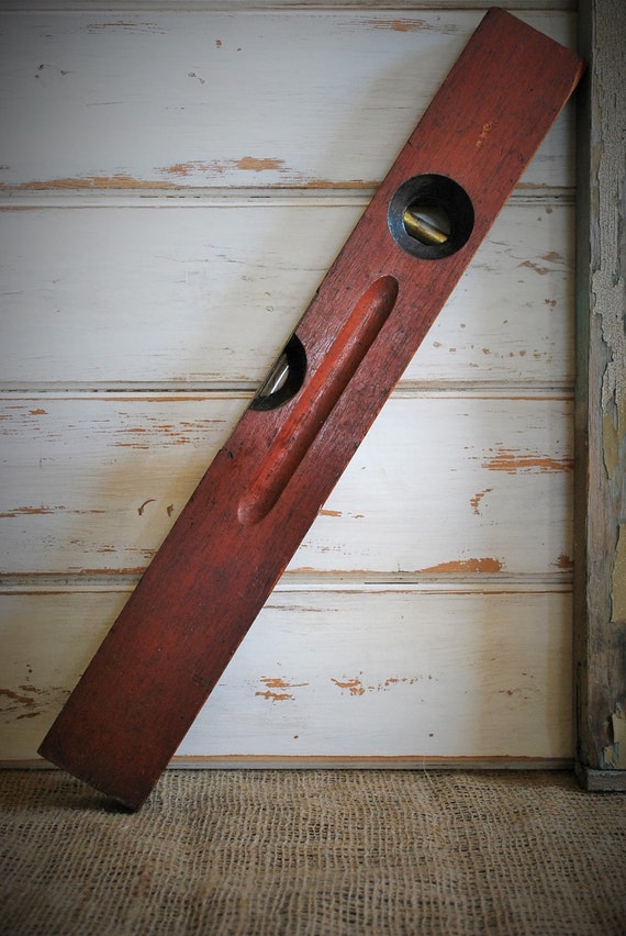 Vintage Stanley Cherry Wood Level