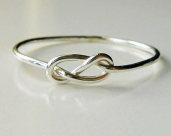 Infinity Knot Ring - Solid Sterling Silver - Family - Faith - Love ...