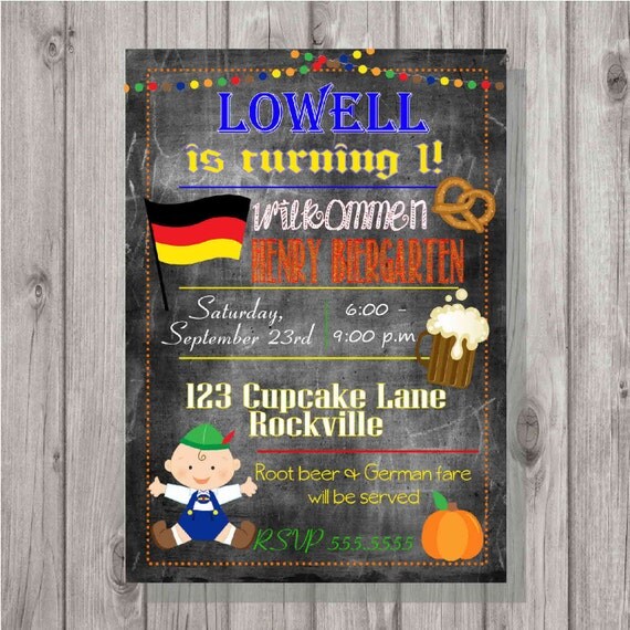 Items similar to Digital Chalkboard Style Oktoberfest 1st Birthday Boy