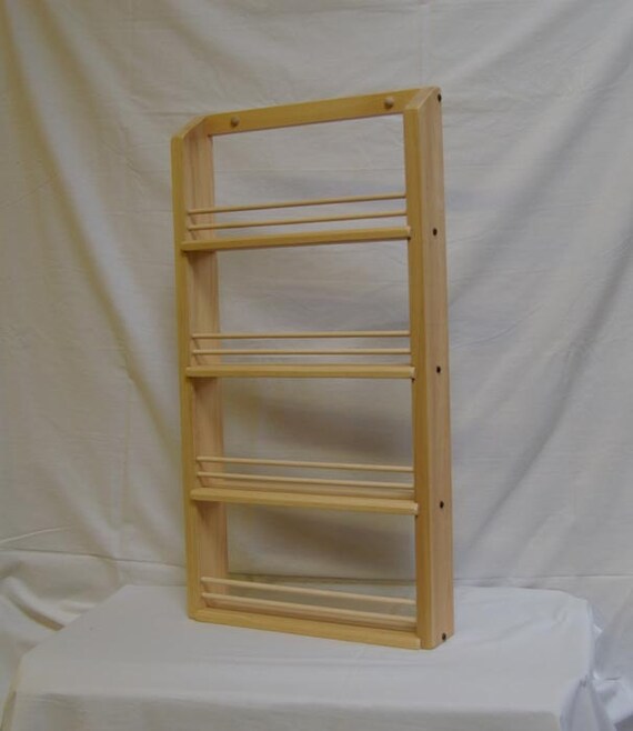 Unfinished Alder 4shelf Classic Spice Rack