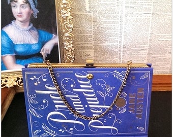 Book Clutch Pride and Prejudice by Jane Austen Literary Vintage Book Purse Made to Order