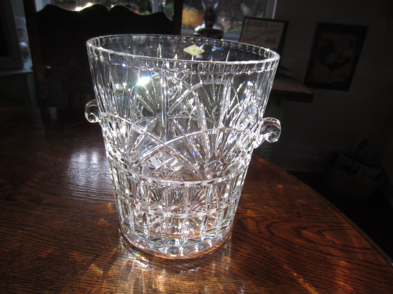 Large LEAD CRYSTAL ICE Bucket Bar by Tooshabbycottage