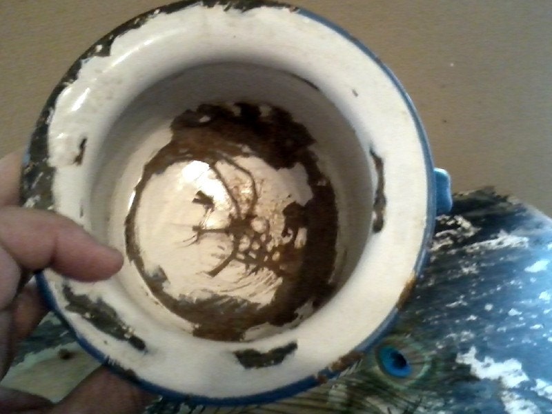 Antique Beat up Lil Toddler Pee Pot Enamelware by GiddyupRescue