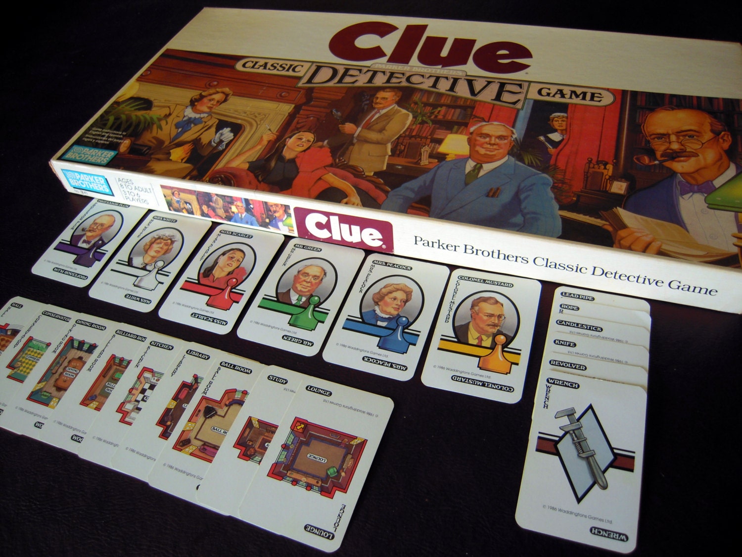 1986 Classic Clue Detective Board Game by Parker Brothers