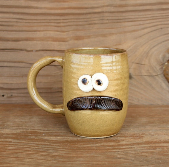 Funny Mustaches. XLG Mustache Mug. His Coffee Cup. by NelsonStudio