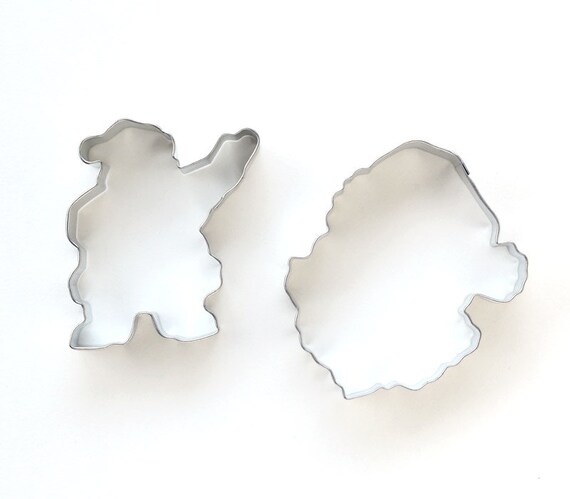 Santa Cookie Cutter Set (2 cookie Cutters) Christmas Cookie Cutters, Santa Claus Cookie Cutters Il_570xn