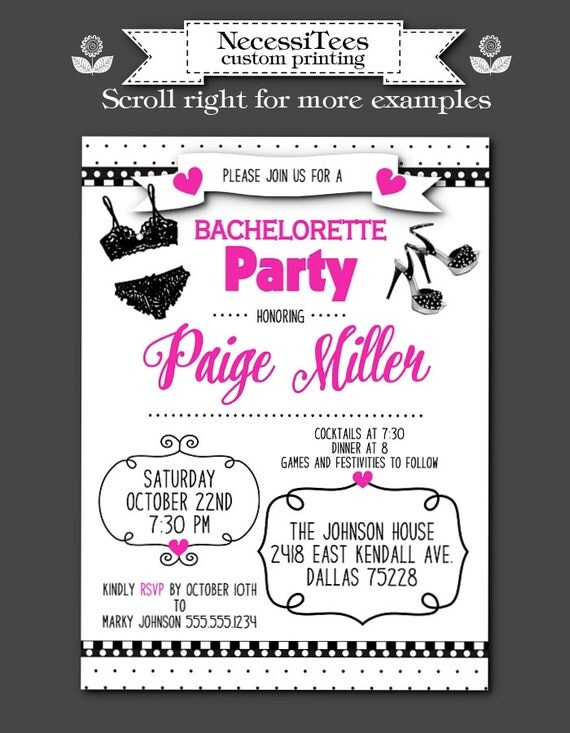 Sexy Lingerie Invitations Invite With Envelope Black 