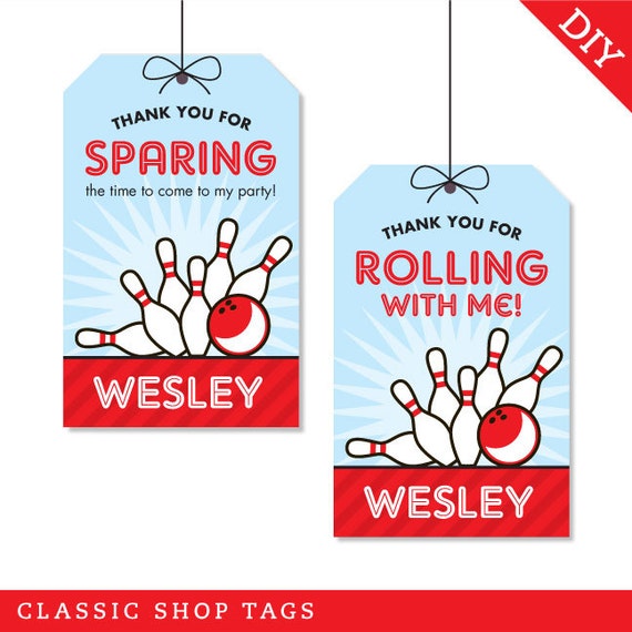 Bowling Party - Personalized DIY printable favor tags Il_570xn