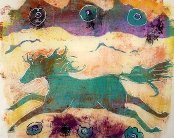 Horse Mono-Print by Maure Bausch