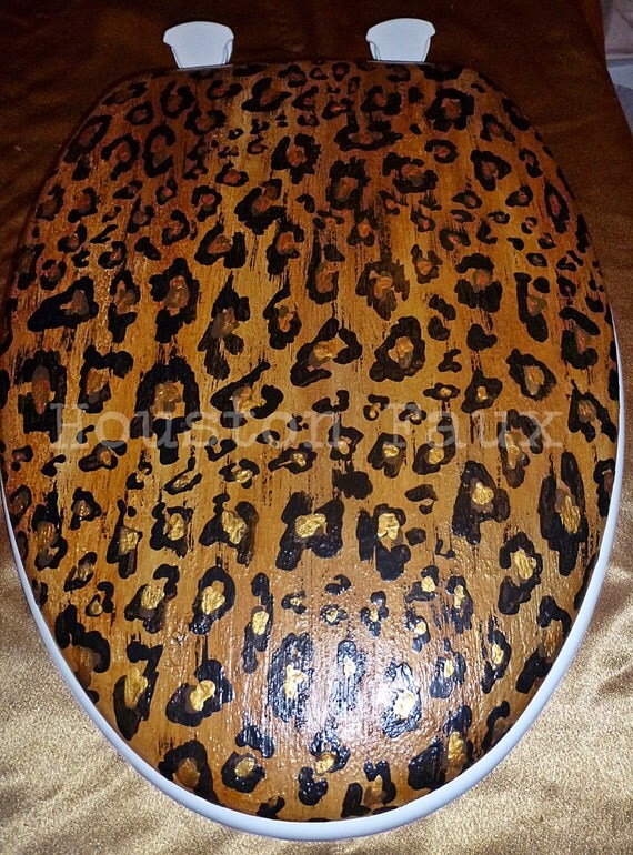 Handpainted LEOPARD Cheetah Toilet Seat Metallic & Glamorous MADE