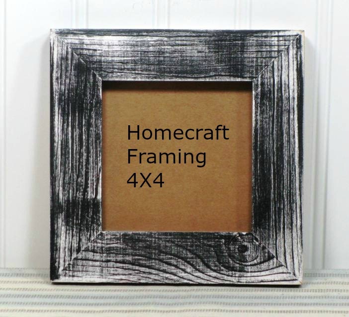 4X4 Distressed Picture Frame Wedding Frame Wood Frame Black