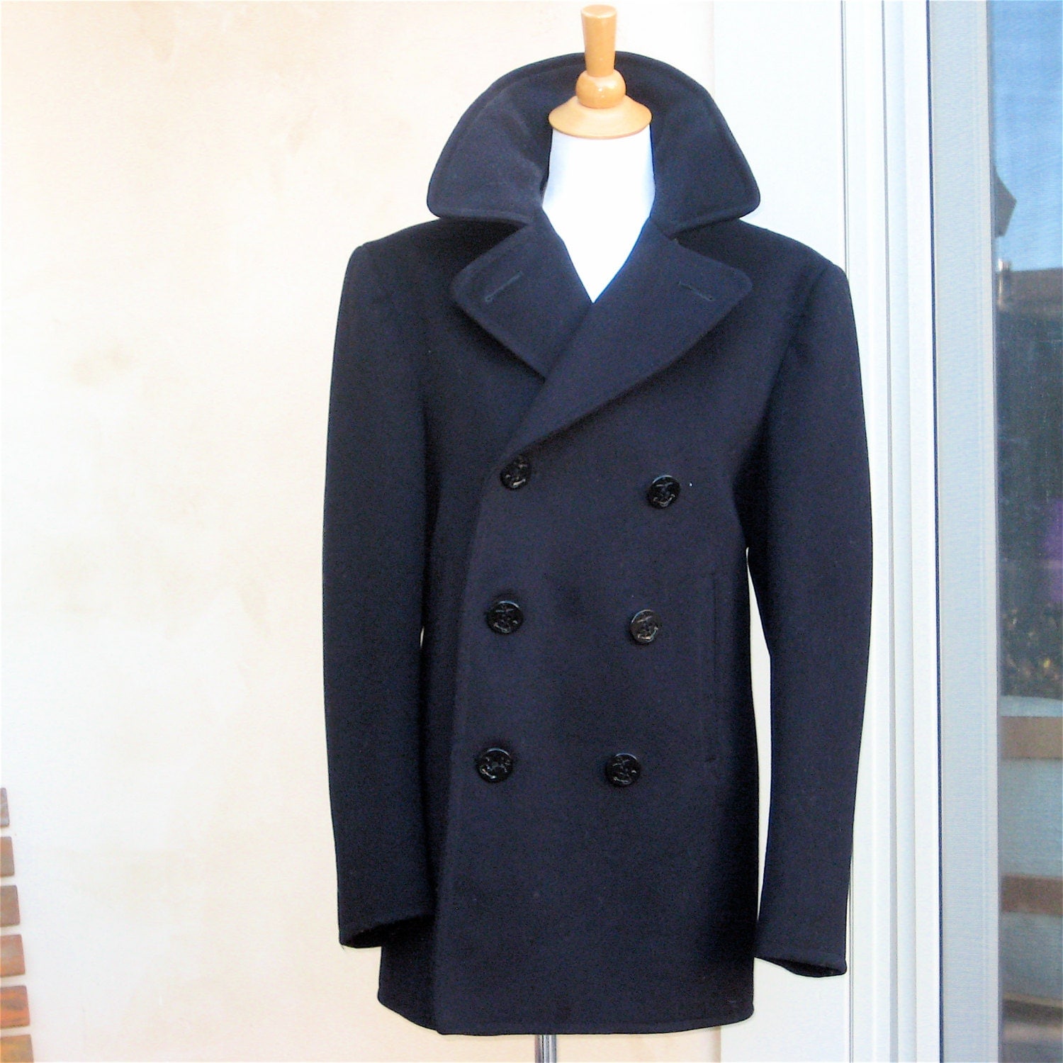 Vintage Pea Coat Authentic Navy USN 1957 Corduroy by elansolete