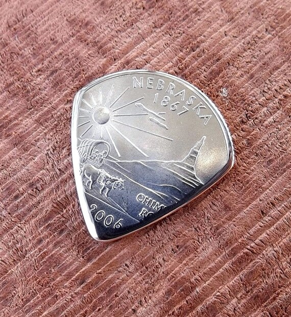 Premium Coin Guitar Pick Handmade from a 2006 Nebraska State