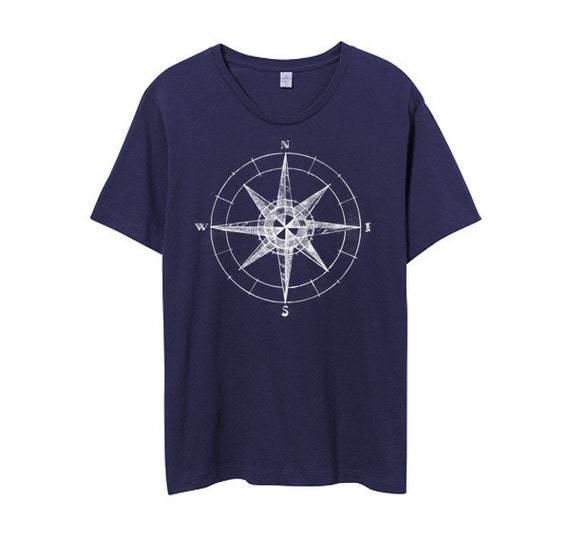 Mens Compass TShirt Sailor Shirt Compass Tee MensTshirt
