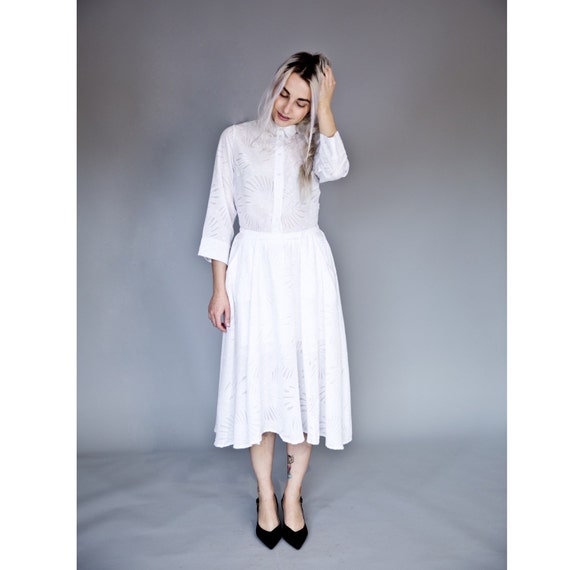 White button up midi dress / Shirtwaist New Look by JULfashion