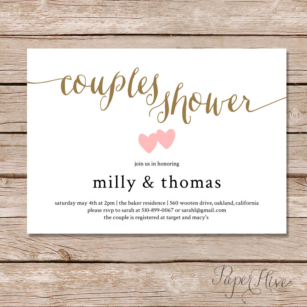 Couples Shower Invitations Couples Wedding Shower Invitations Templates Friend Invitation
