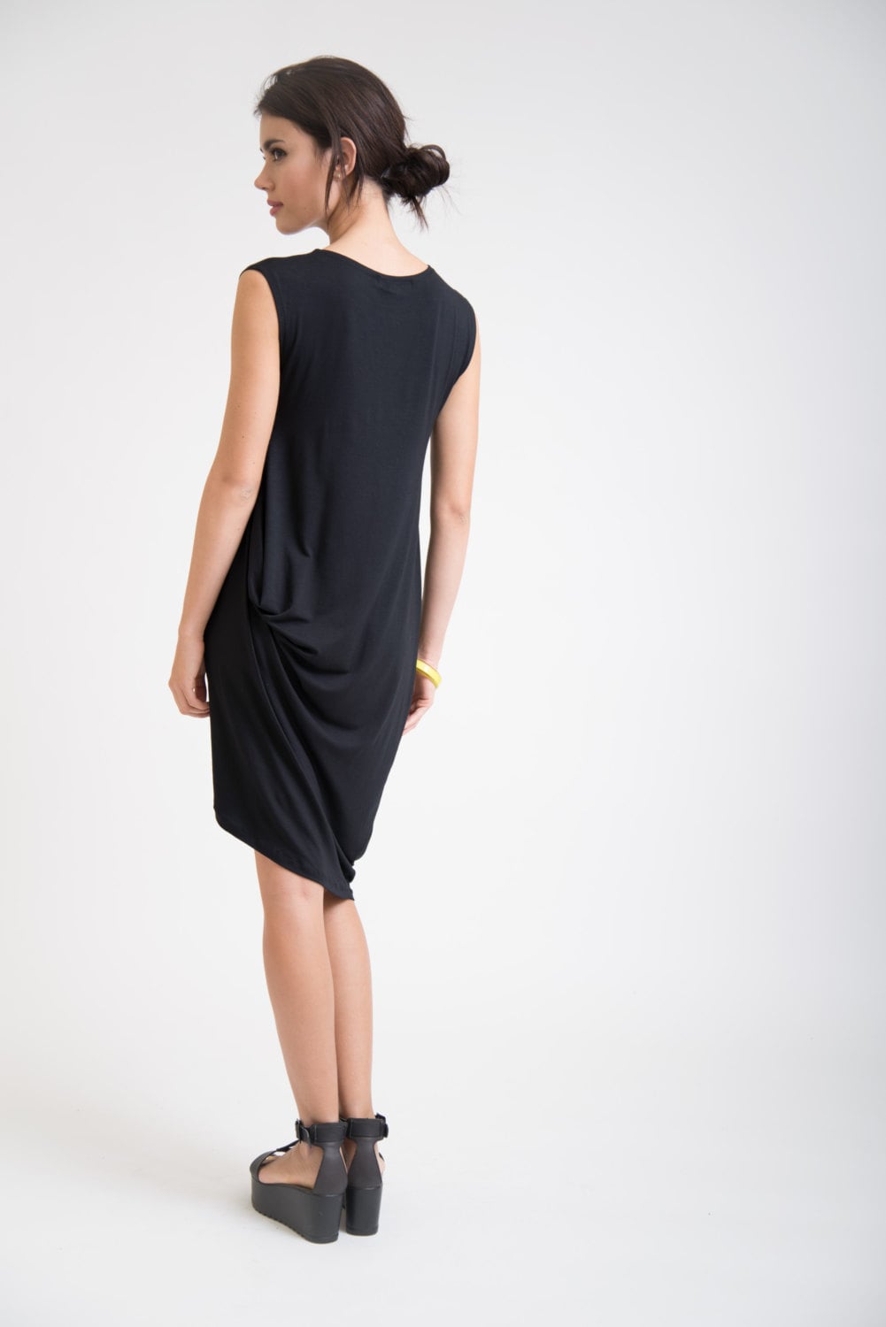 Party Dress / Black Dress / Oversized Tunic / Asymmetric Dress