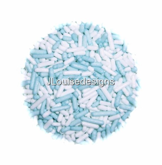 JIMMIES Pastel Baby Blue and White Edible Sprinkles Custom
