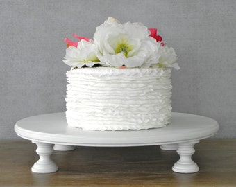 18" Cake Stand Wedding Cupcake Round White Wooden Rustic Wedding Event Decor By E. Isabella Designs As Featured In Martha Stewart Weddings