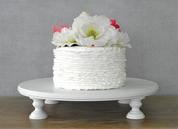  18  Cake  Stand  Wedding  Cupcake  Round White Wooden Rustic