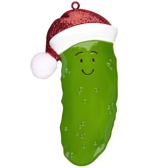 personalized pickle santa hat christmas ornament food lover personalized pickle santa hat christmas ornament food lover