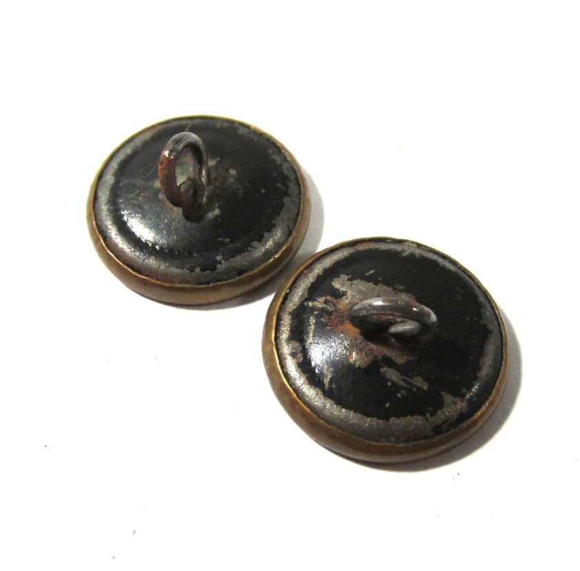 Victorian Peacock Twinkle Buttons Steel & Brass ANTIQUE Buttons Two (2 ...