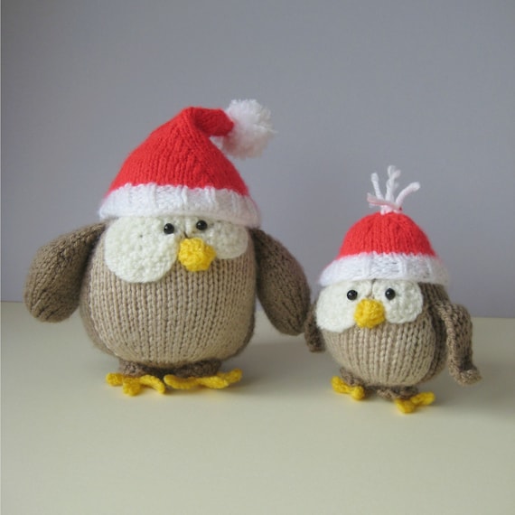 Festive Owls toy knitting patterns