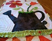 Whimsical Spring Flowers Applique Quilt Wall Hanging