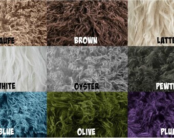 Faux Flokati Fur YOU CHOOSE the Color, Fur Blanket, Photography Prop, Faux Fur Rug, Newborn Fur, Newborn Baby Photography