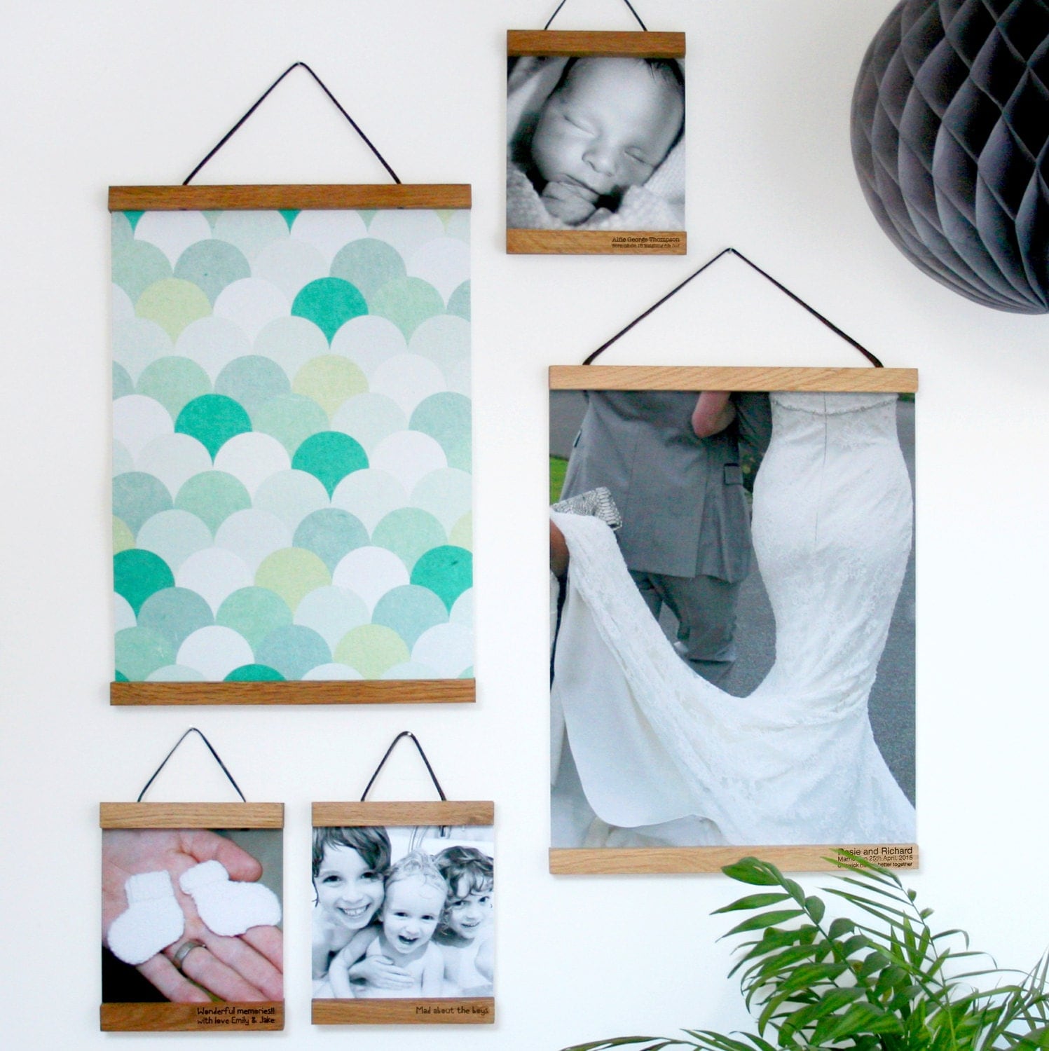 Oak Poster Hanger Wood Picture Hanger Wall Hanging