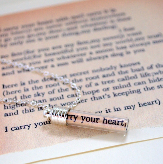 Message in a Bottle Necklace Poetry Pendant Love Token