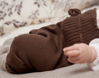Knit Baby clothes Knit longies Baby pants Baby comming home Baptism clothes
