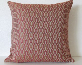 Ethan Allen Kasuri Russet - Rustic red - Terra cotta - Zig zag - Decorative throw pillow cover