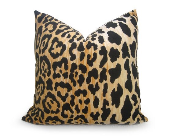 Leopard Velvet Pillow Cover Gold Leopard Pillow by WillaSkyeHome