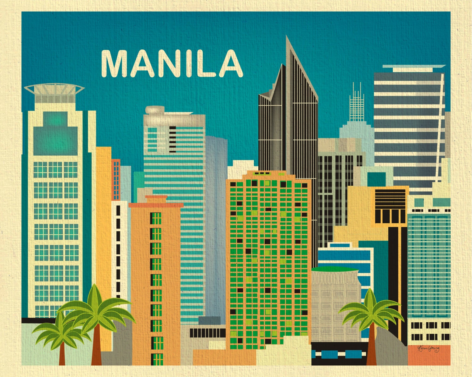 Manila Philippines Art Print Manila Skyline Philippines