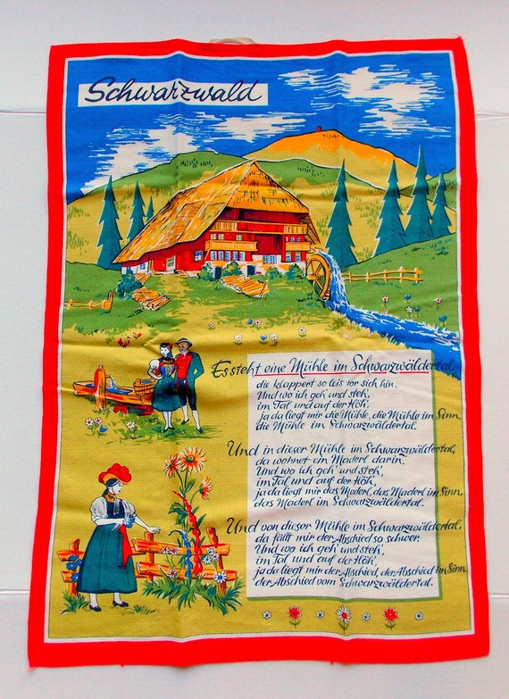 Vintage German Linen Tea Towel