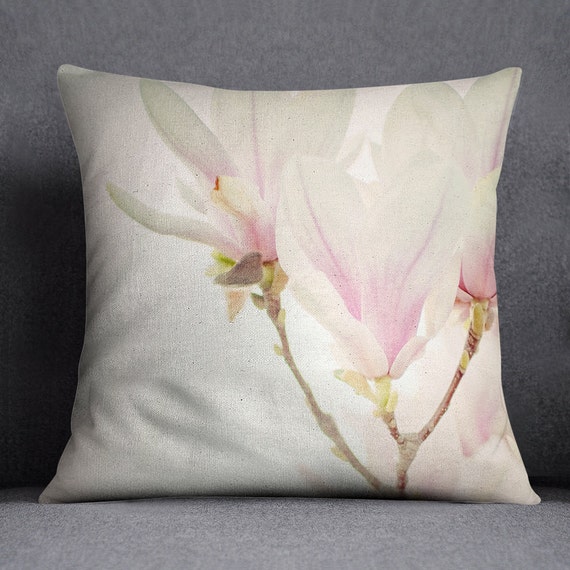 Magnolia Decorative Throw Pillow w/optional insert/ Home