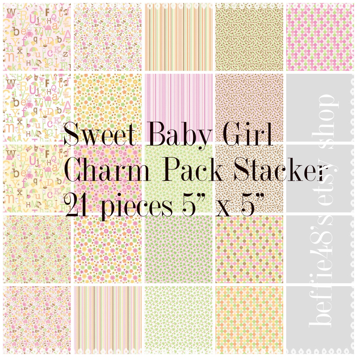 Sweet Baby Girl by Riley Blake 5 Inch Charm Pack by beffie48