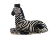 Vintage Large Decorative Plaster Zebra Sculpture Laying Down