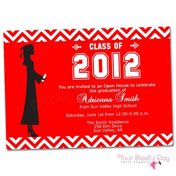 PRINTABLE Female Graduation Party Invitations (Color of your choice) #302 Il_570xn