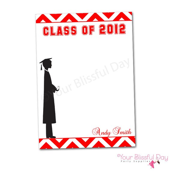 PRINTABLE Personalized Male Graduation Party Thank You Cards (Color of your choice) #302 Il_570xn
