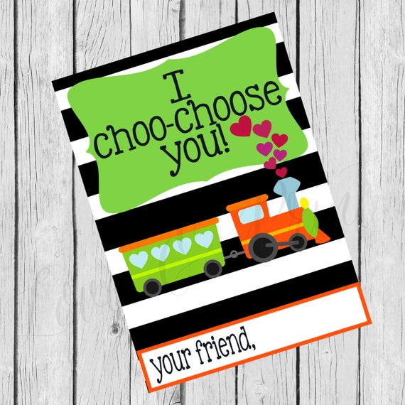 I Choo Choose You Black and White Striped Train Printable
