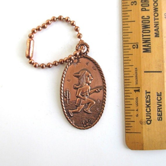 Copper Key Chain Vintage Bell Solid Copper Southwestern