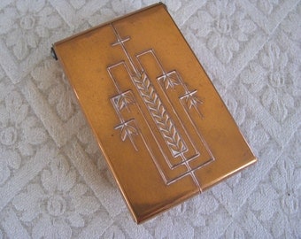 Vintage Chase Cigarette Box Copper Art Deco Steampunk Mid Century