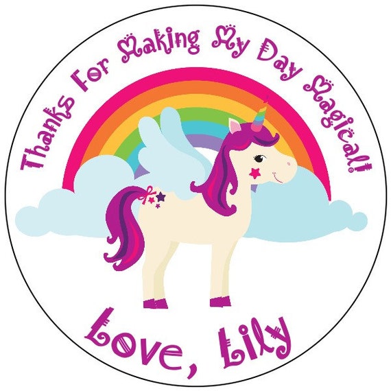 unicorn birthday labels unicorn party stickers rainbow