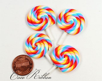 Items Similar To Rainbow Swirl Lollipop Polymer Clay Ring On Etsy