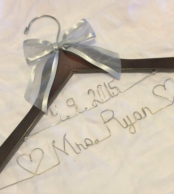 Items similar to Personalized Bridal Dress Hanger With Wedding Date ANY